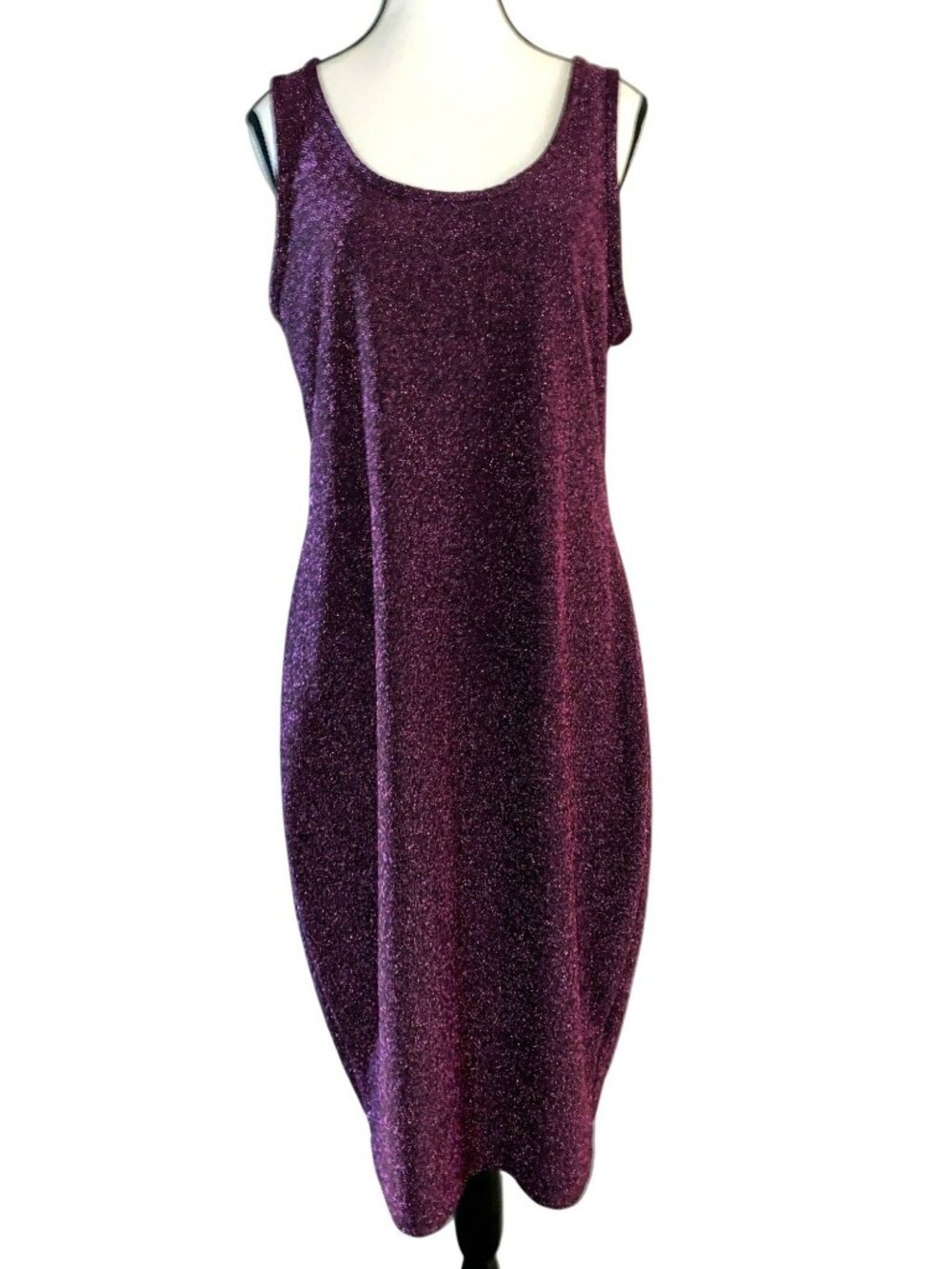 Paisley Raye Purple Glitter Sleeveless Sheath Dress XL